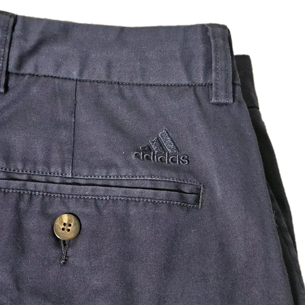 Adidas Golf Shorts Stretch Match  Chinos Mens 34 Navy Play Pleated‎ 9